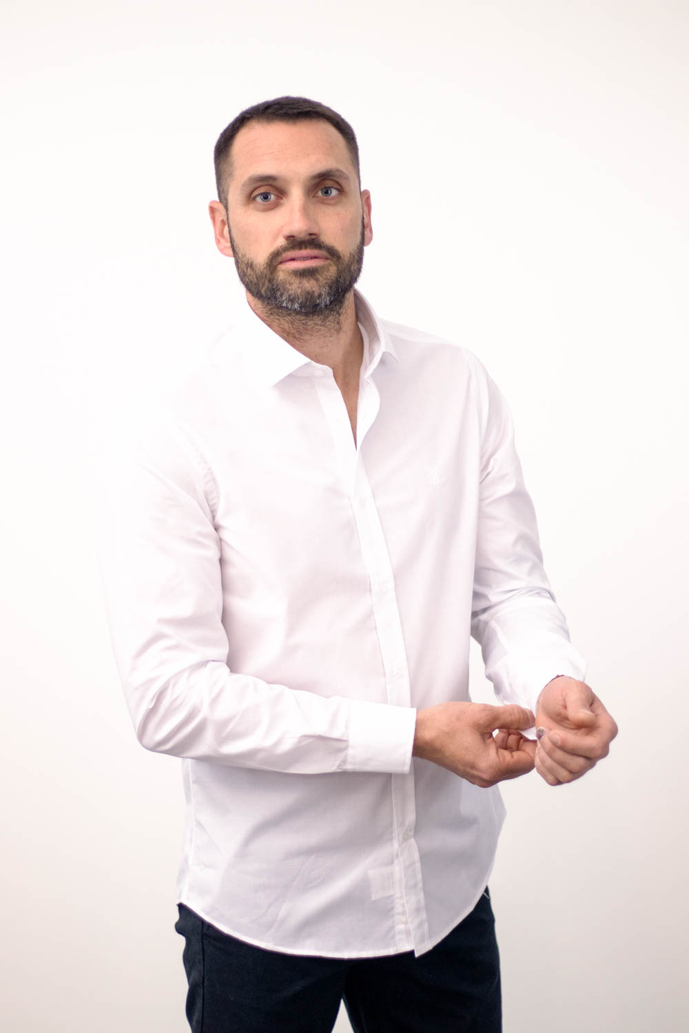 Camisa Blanca cuello Semi-italiano